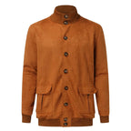 Classyak Fashion Suede Leather Jacket, Brown Zing Apparel