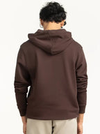 Deskins Dark Brown Regular Fit Pullover Hoodie