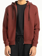 Jayme Murphy Regular Fit Maroon Zipper Hoodie