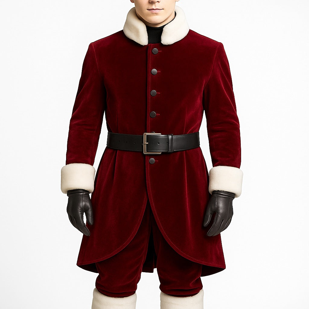 Men’s Santa Claus Maroon Velvet Coat