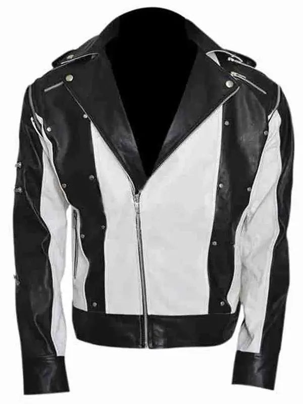 Michael Jackson Black And White Leather Jacket