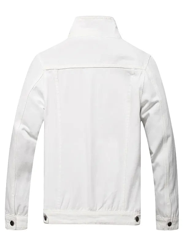 Michael Slim Fit White Trucker Denim Jacket