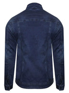 Micheal Blue Denim Erect Collar ZIP Jacket