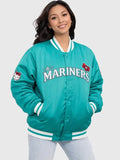 Michelle-Villafuerte-Seattle-Mariners-Hello-Kitty-Green-Bomber-Jacket