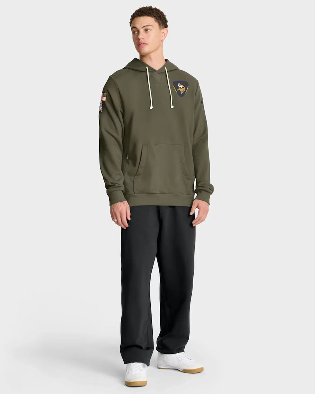 Minnesota-Vikings-2025-Salute-To-Service-Olive-Green-Hoodie