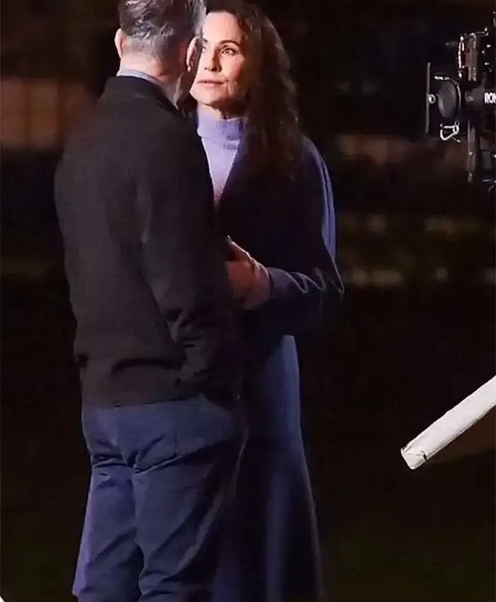 Minnie Driver Run Away S01 New Blue Wool Coat