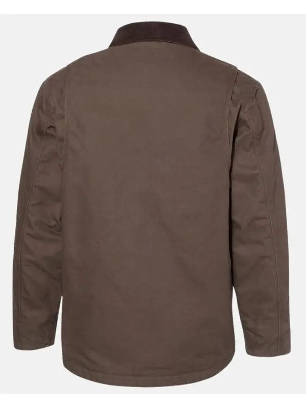 Mittie Fay Mens Brown Cotton Jacket Corduroy Collar