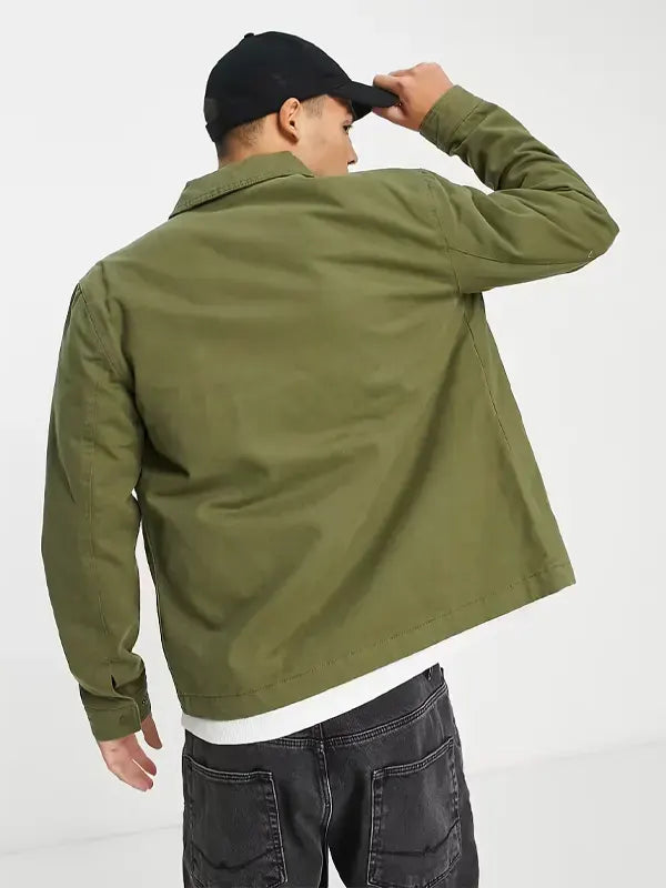 Mitts Men's Green Cotton Jacket