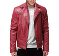 Modern Slim Leather Biker Men, Red