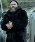 Money Heist Helsinki Black Hooded Fur Coat