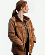 Jessica Chastain Interstellar Brown Cotton Jacket