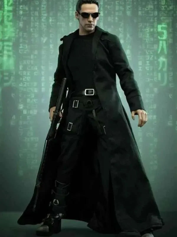Keanu Reeves The Matrix Black Cotton Coat