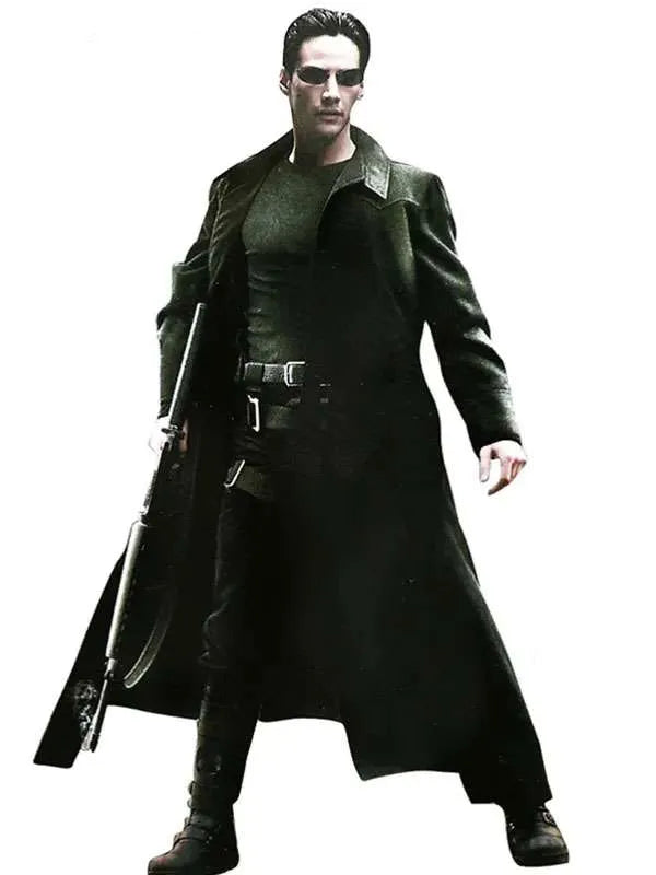 Keanu Reeves The Matrix Black Cotton Coat