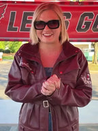 NHL Carolina Hurricanes Mary Raclawski Playoff Leather Jacket