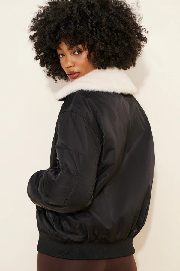 NVLT-Faux-Fur-Collar-Padded-Bomber-black-Jacket