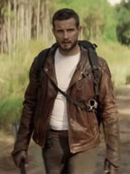 Nico Tortorella The Walking Dead Brown Leather Jacket
