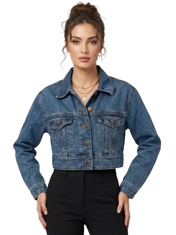 Norma Shields Women's Vintage Cropped Denim Jacket