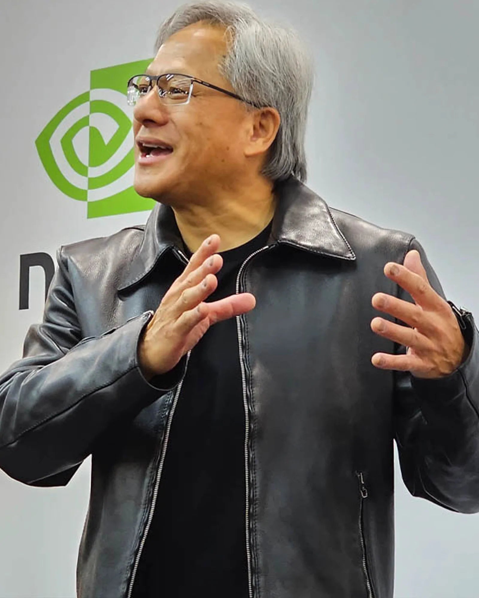 Jensen Huang Leather Jacket