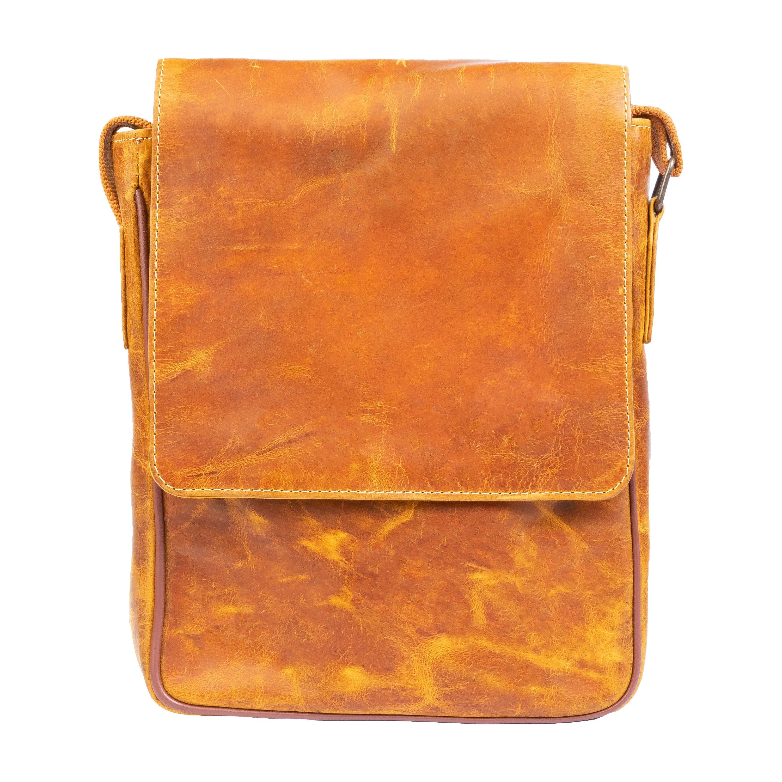 Vintage Leather Crossbody Bag, Green Zing Apparel