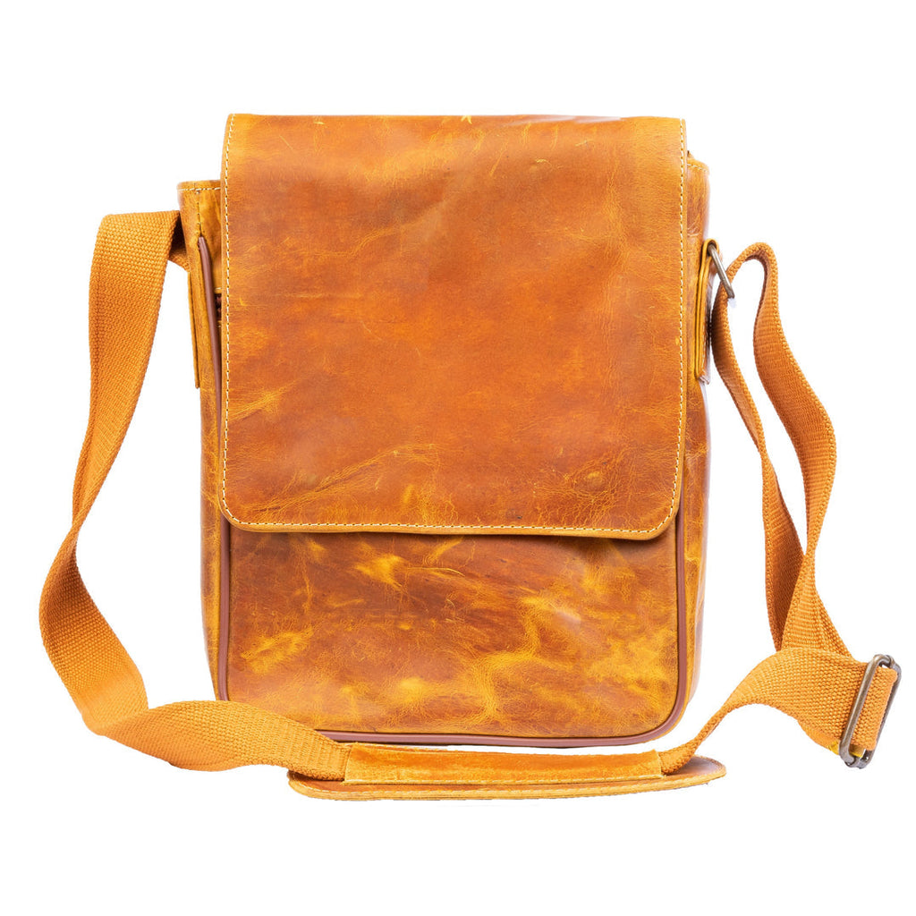 Vintage Leather Crossbody Bag, Green Zing Apparel