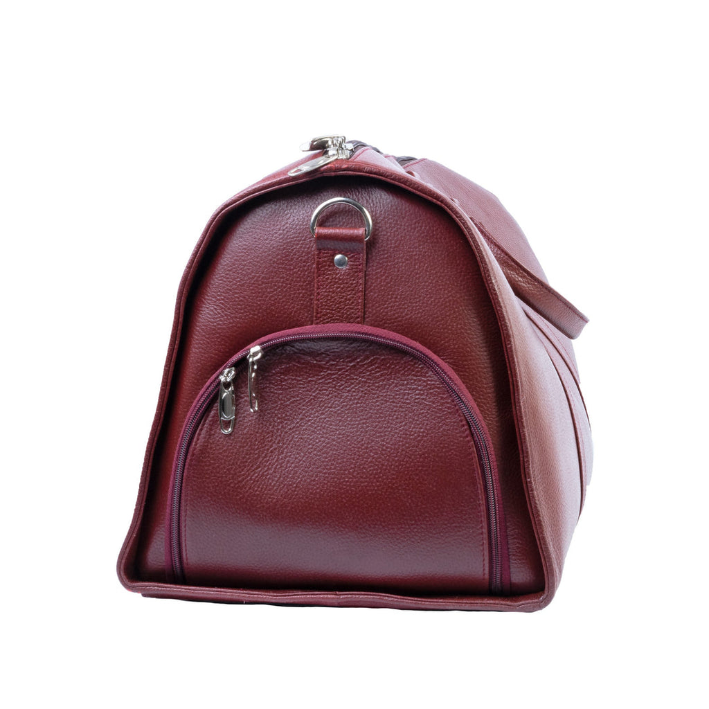 Milled Leather Premium Travel Bag, Brown Zing Apparel
