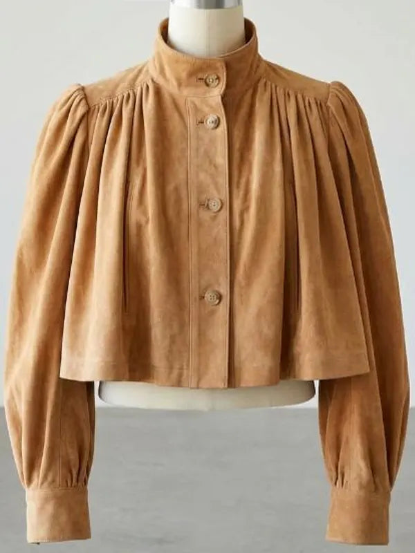 Oprah Winfrey Paris Fashion Week 2026 Cropped Suede Jacket