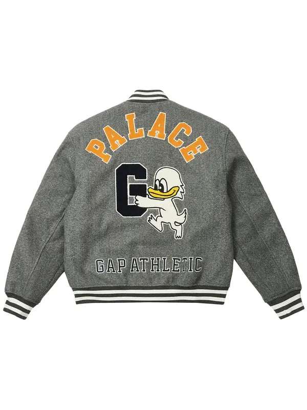 Palace-X-Gap-Varsity-Jacket-In-Grey