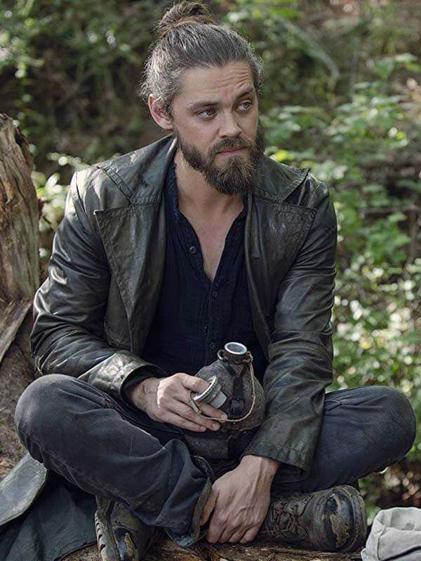 
 Walking Dead Tom Payne Brown Leather Coat