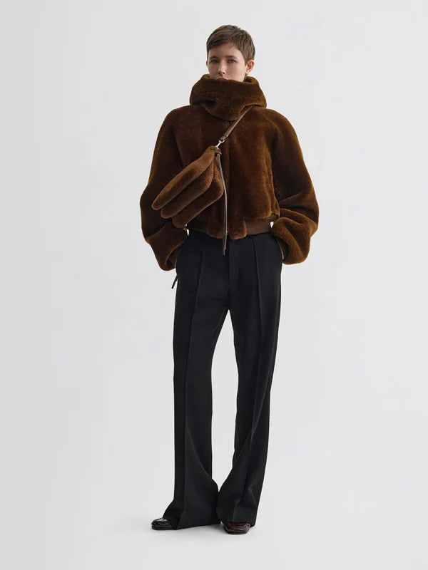 Phoebe-Philo-Faux-Fur-Bomber-Jacket-Brown