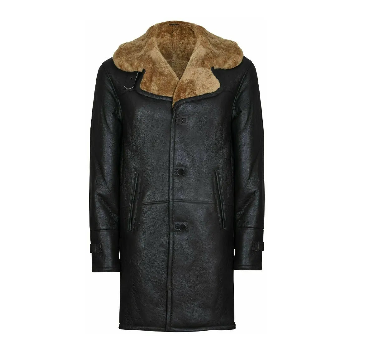 Pilot Sheepskin Black Shearling Jacket For Men