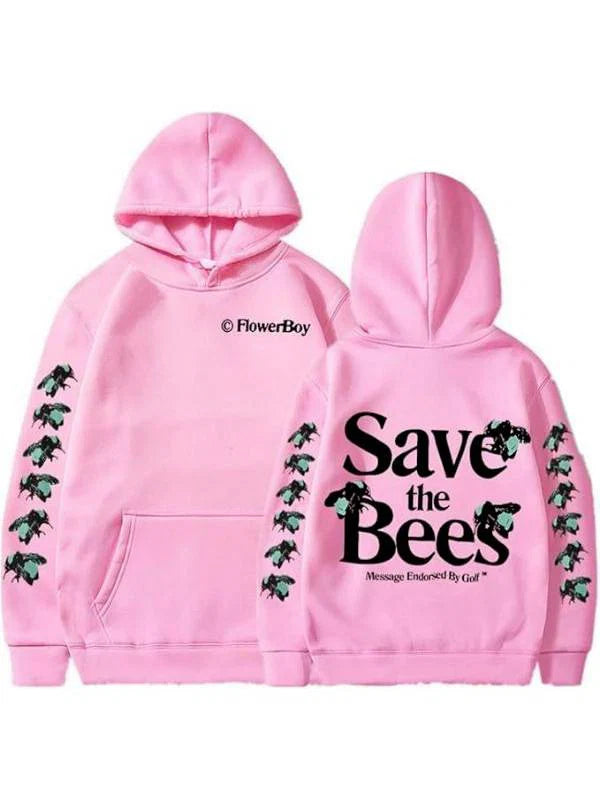 Pink-Save-The-Bees-Hoodie