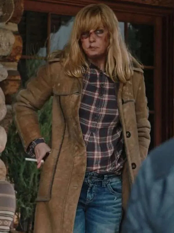 Kelly Reilly Beth Dutton Suede Leather Coat