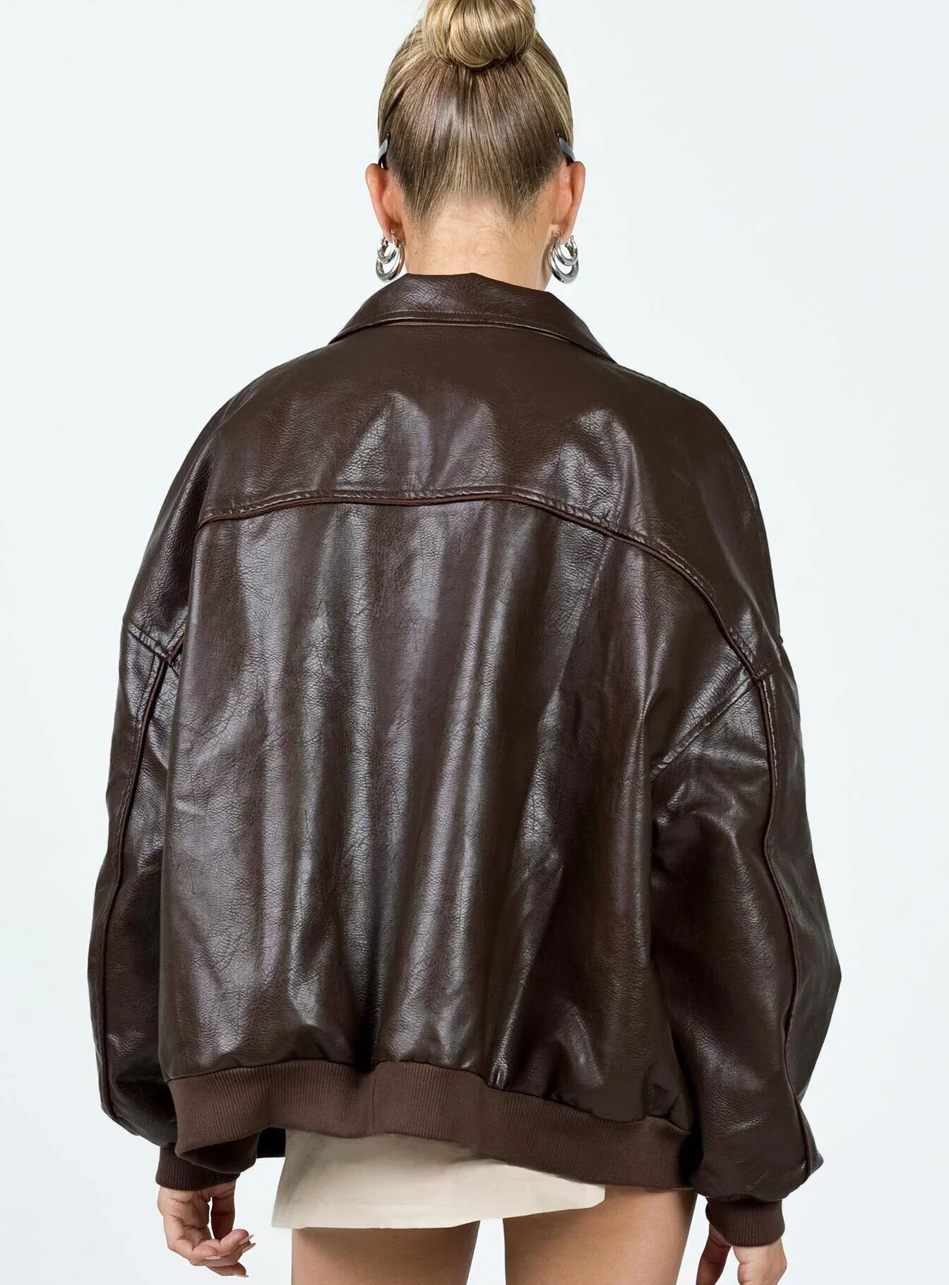 Princess-Polly-Brown-Goldsmith-Faux-Leather-Bomber-Jacket-Back