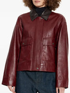 RAG And Bone Burgundy Leather Jacket