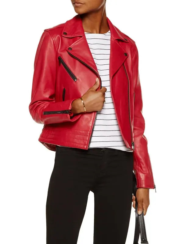 RAG And Bone Red Leather Jacket