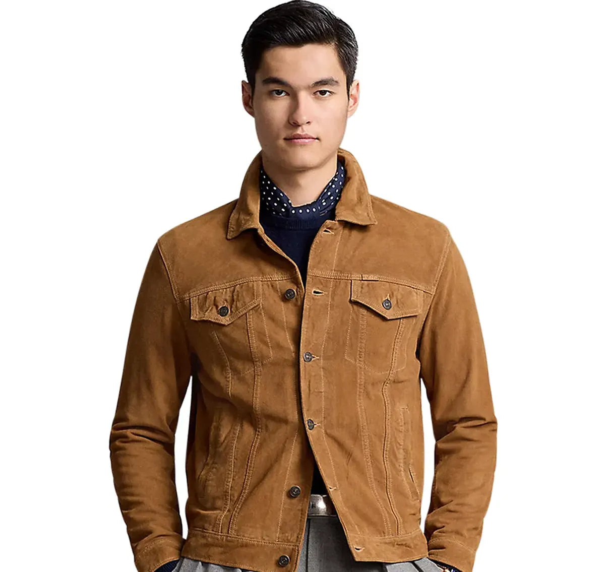 Ralph Lauren Brown Leather Trucker Jacket
