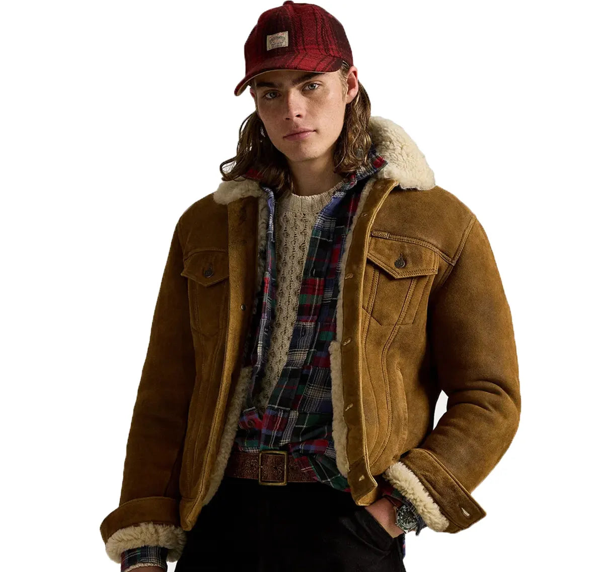 Ralph Lauren Brown Leather Trucker Jacket
