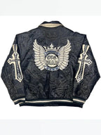 Raw Blue Leather Jacket