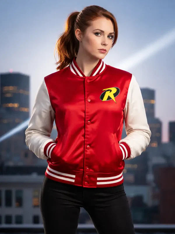 Red-And-White-Robin-Varsity-Jacket