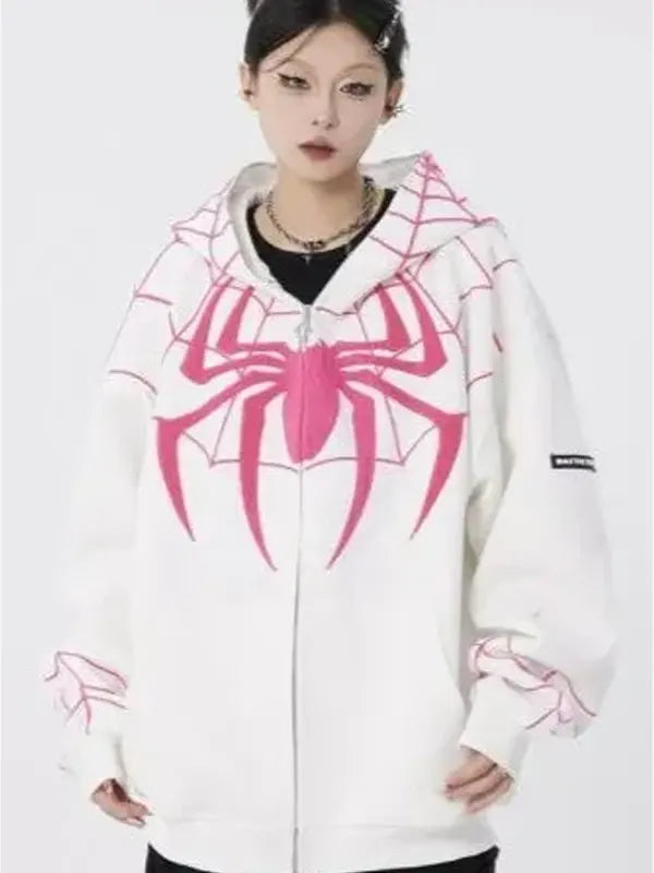 Red And White Spiderman Hoodie