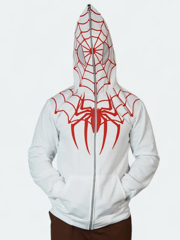 Red And White Spiderman Hoodie