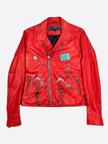 Red Chrome Hearts Leather Jacket
