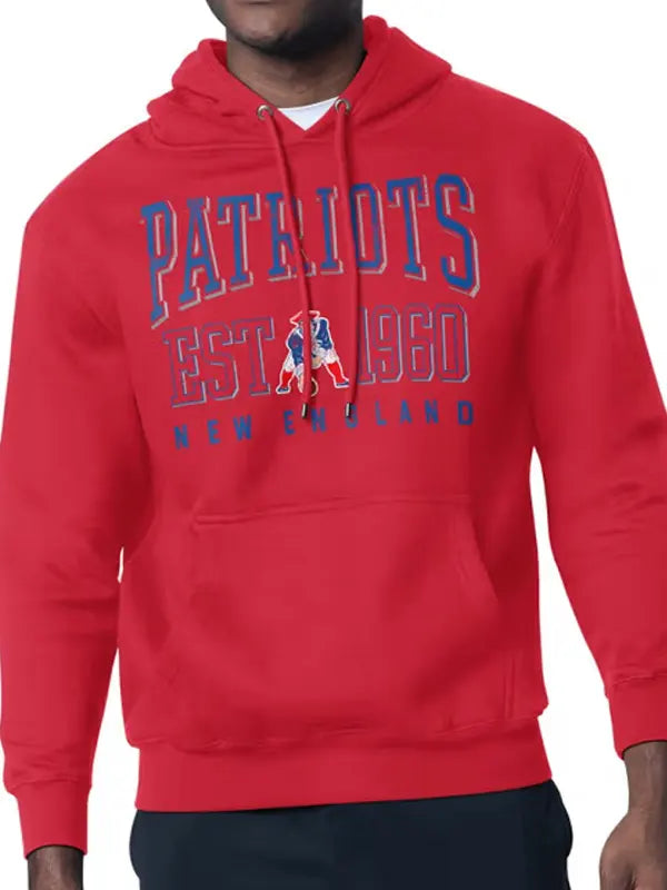Red New England Patriots Sweatshirt Pullover