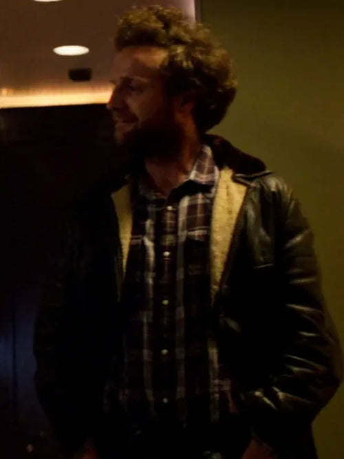  Black Mirror Andrew Gower Black Leather Jacket
