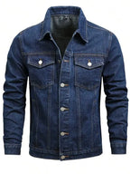 Robert Casual Long Sleeves Dark Blue Jeans Jacket