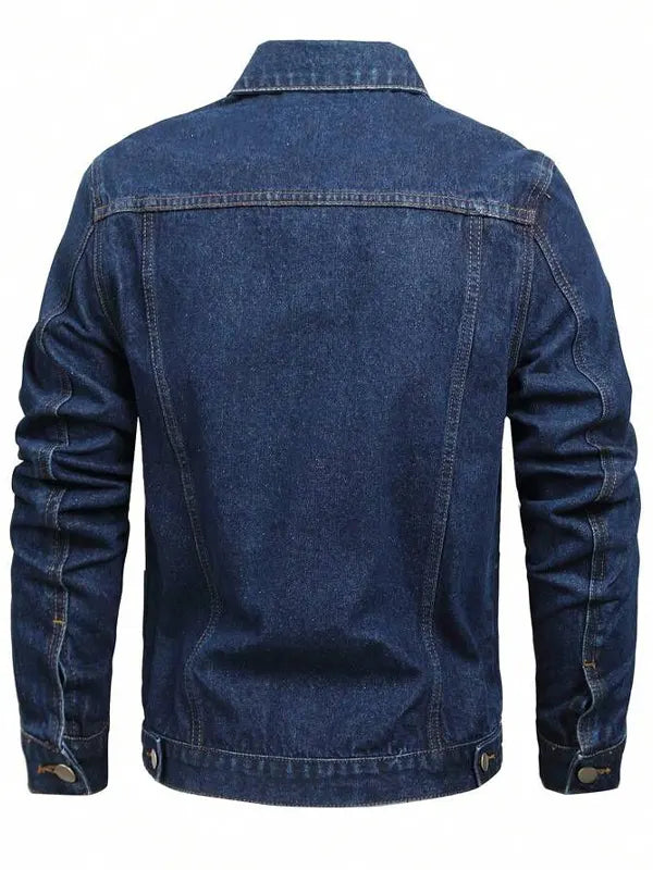 Robert Casual Long Sleeves Dark Blue Jeans Jacket