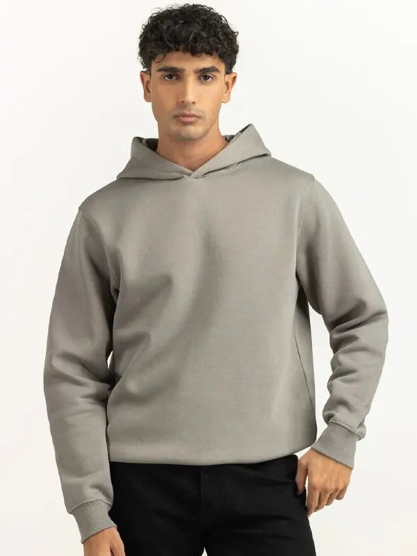 Robert Men Regular Fit Grey Hoodie