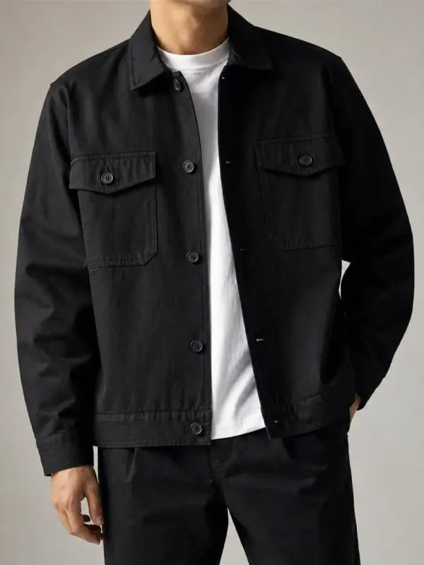 Robert Men's Vintage 1990's Black Cotton Jacket