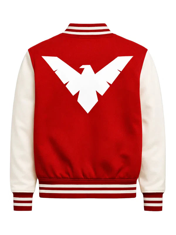 Robin-Red-White-Varsity-Jacket-Back