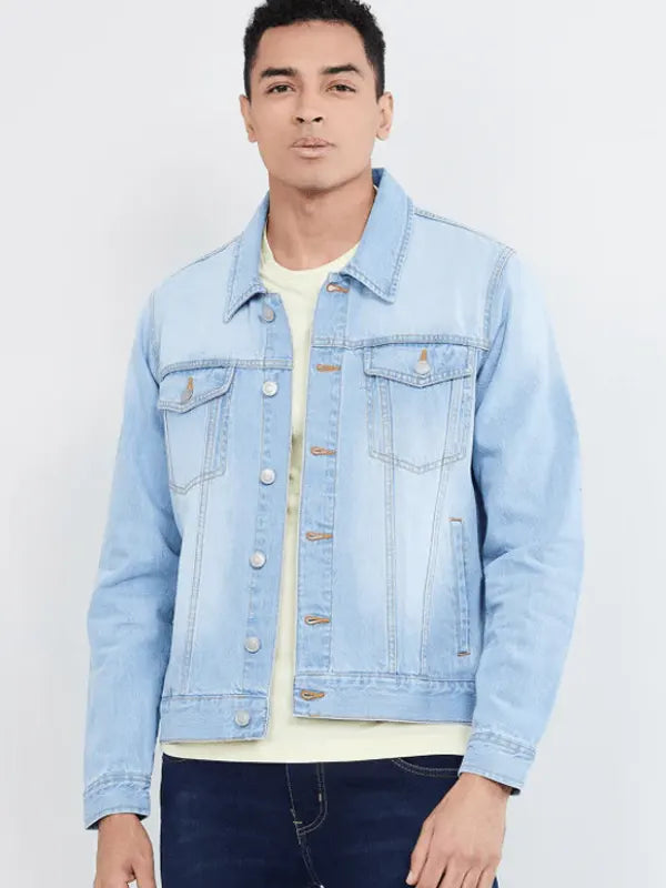 Ruben Ice Blue Shirt Collar Denim Jacket
